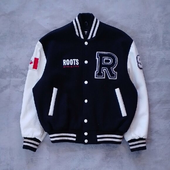 VINTAGE 1999 Roots Athletics Canada Kids Varsity Jacket UNISEX - Picture 1 of 12